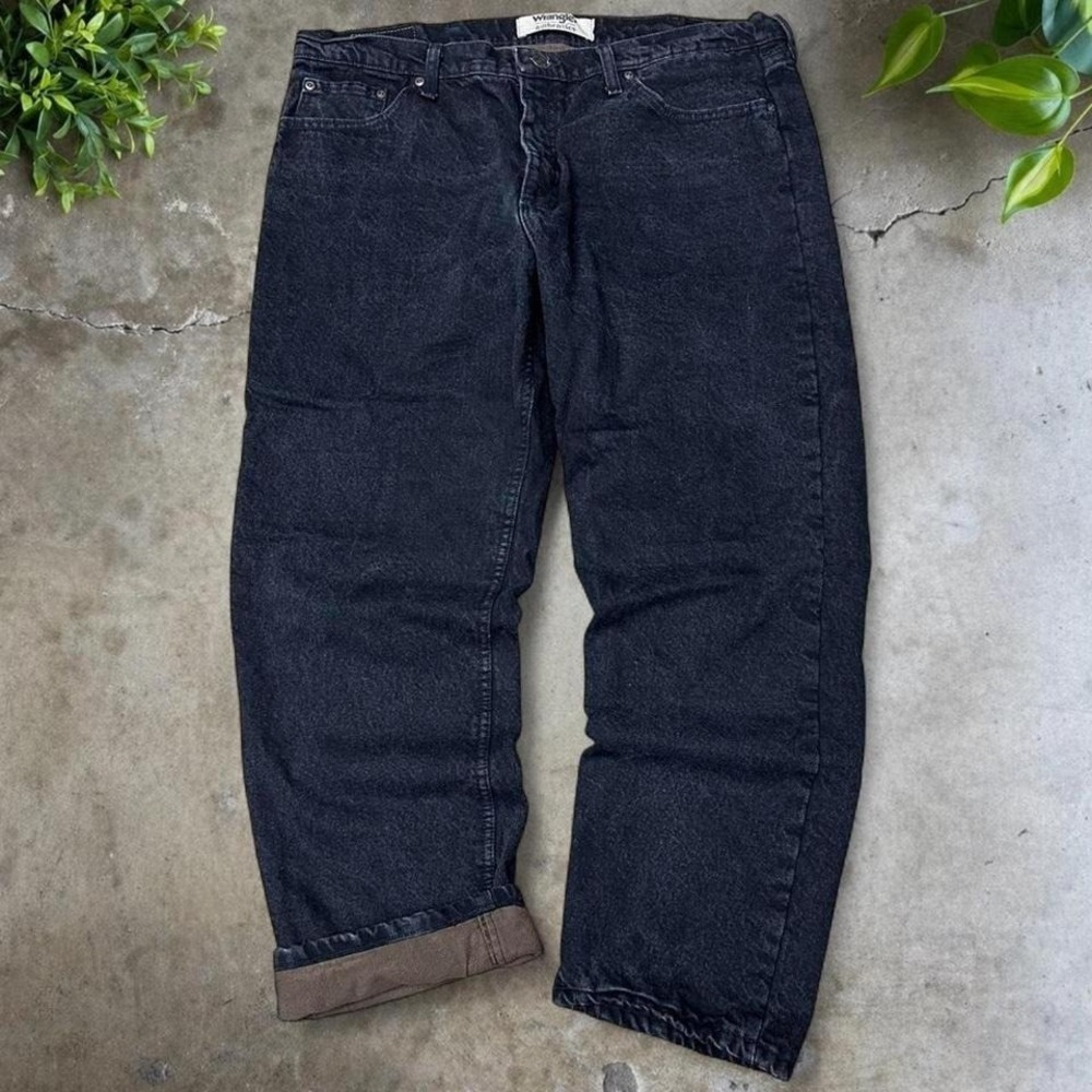 Wrangler fleece-lined denim jeans black Men's Size 38x30